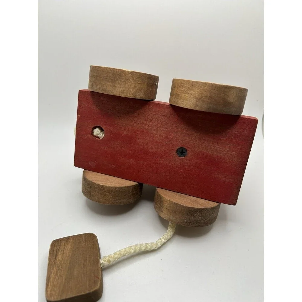 Honey Bear Pull Along Wooden Toy Classic Pooh Child Follow Behind Friend Toddler